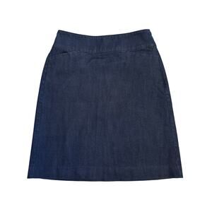 ❤️HOST PICK Talbots Petite Straight Dark Blue Denim Skirt w Pockets Size 4P VGUC